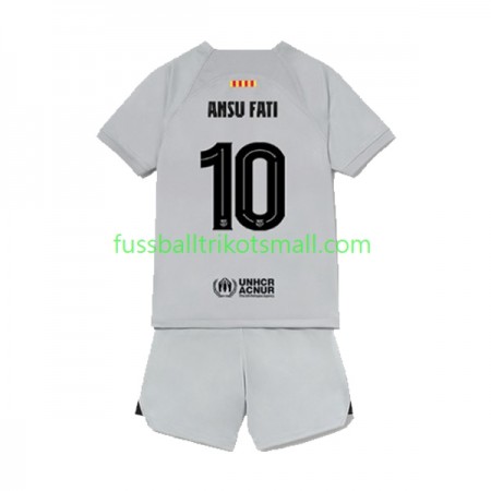 Fußballtrikots FC Barcelona Ansu Fat 10 Kinder 2022-2023 Kurzarm 3rd trikot kaufen